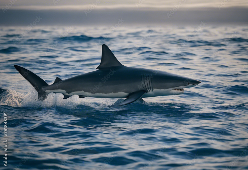 Fototapeta premium Blue Majesty Exploring the Enigmatic World of the Oceanic Predator