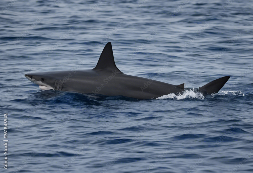 Fototapeta premium Blue Majesty Exploring the Enigmatic World of the Oceanic Predator