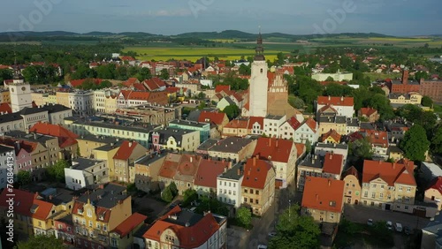 Beautiful Panorama Old Town Dzierzoniow Aerial View Poland photo