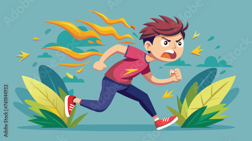 Animated Boy Running Quickly With Dynamic Motion Effects