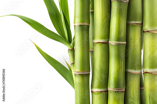 Bamboo plant on a white isolated background, suitable for eco-friendly and nature-themed concepts.