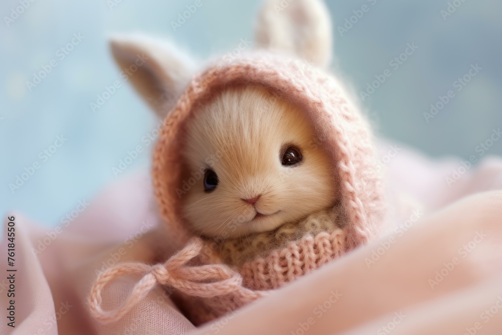Lightweight Newborn baby toy bunny. Child infant. Generate Ai Lightweight Newborn baby toy bunny. Child infant. Generate Ai