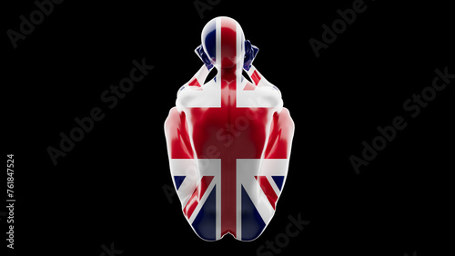 Regal Figure Draped in the United Kingdom's Union Jack Flag Colors © juanjo