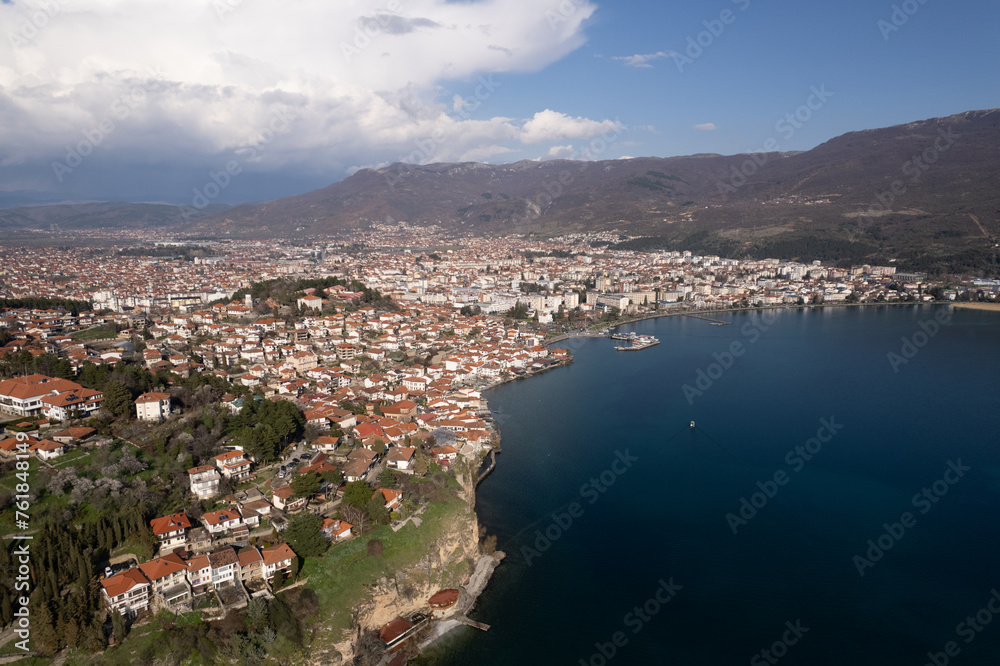 Aerial view of Ohrid in North Macedonia