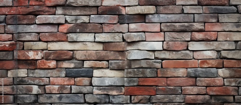 A detailed view of a brown brick wall showcasing the intricate brickwork and rectangular bricks. The facade is a beautiful example of building material artistry