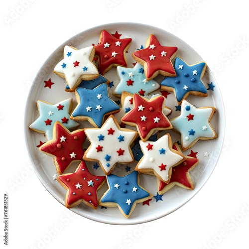 Plate of Red White and Blue...