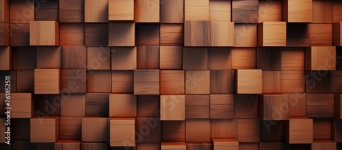 Wooden Background with Cubic Shape