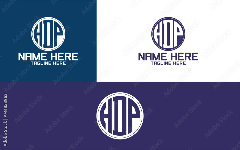 Fototapeta premium HOP circular logo, HOP Monogram logo design