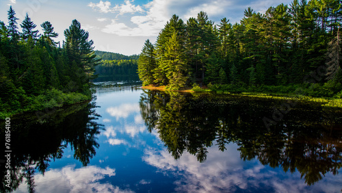 Mauricie, Canada - August 12 2018: Picture show the view in the Mauricie national park  photo