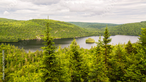 Mauricie, Canada - August 12 2018: Picture show the view in the Mauricie national park  photo