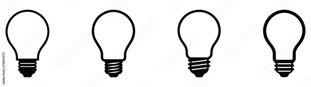 Bulb lamp icons set. Editable stroke. Bulb lamp icons set. Editable stroke.
