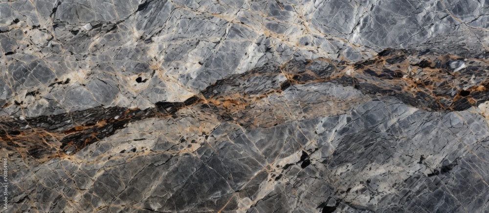 A detailed close up of a bedrock showing a wellpreserved fossil of a fish embedded in it, showcasing the geological history of the landscape A detailed close up of a bedrock showing a wellpreserved fossil of a fish embedded in it, showcasing the geological history of the landscape