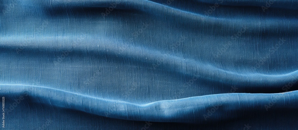 A close up of a satin sleeve in electric blue with wavelike patterns, resembling the movement of water under a grey sky filled with fluffy clouds A close up of a satin sleeve in electric blue with wavelike patterns, resembling the movement of water under a grey sky filled with fluffy clouds