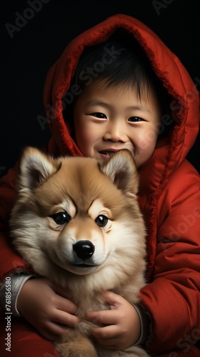Little Boy Holding Dog © umar