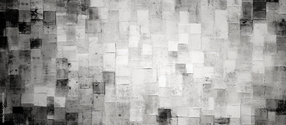 A grayscale image showcasing a city building with a patterned facade of rectangular grey squares. The design features a sleek and modern style typical of urban architecture A grayscale image showcasing a city building with a patterned facade of rectangular grey squares. The design features a sleek and modern style typical of urban architecture