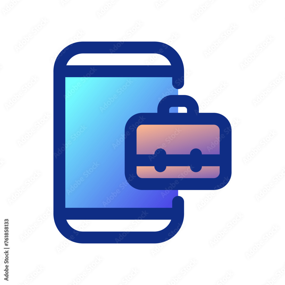Editable job search app, briefcase, phone, online portfolio vector icon. Business, work, office. Part of a big icon set family. Perfect for web and app interfaces, presentations, infographics, etc Editable job search app, briefcase, phone, online portfolio vector icon. Business, work, office. Part of a big icon set family. Perfect for web and app interfaces, presentations, infographics, etc