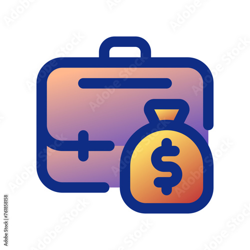 Editable salary, briefcase, profession, money, wage, paycheck evector icon. Business, work, job. Part of a big icon set family. Perfect for web and app interfaces, presentations, infographics, etc photo