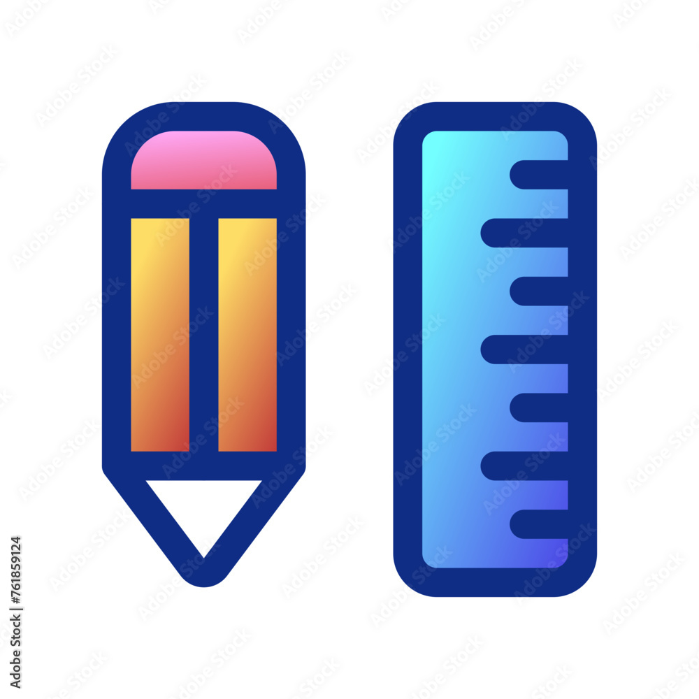 Editable pencil and ruler vector icon. Stationery, education, school, writing, tools. Part of a big icon set family. Perfect for web and app interfaces, presentations, infographics, etc Editable pencil and ruler vector icon. Stationery, education, school, writing, tools. Part of a big icon set family. Perfect for web and app interfaces, presentations, infographics, etc
