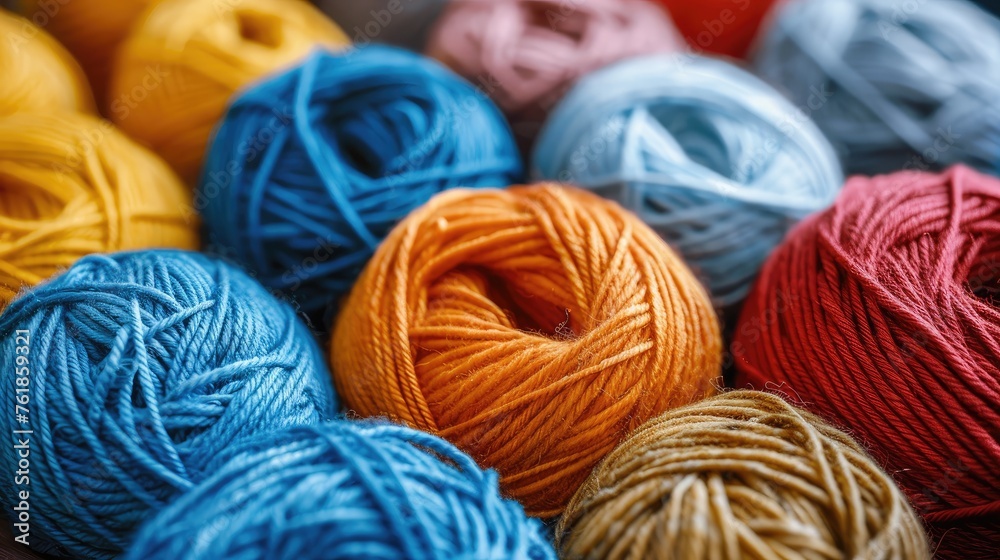 picture of wool yarn, craft natural colored knitting hobby backgrounds
