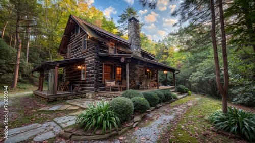 Fantastic wooden cabin in Laurel Springs North Carolina. © Emil