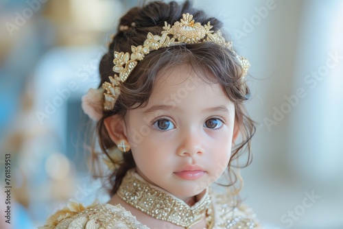 Little Girl in Tiara and Dress