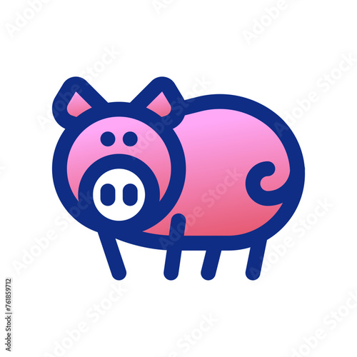 Editable pig, sow, boar vector icon. Animal, farm, livestock. Part of a big icon set family. Perfect for web and app interfaces, presentations, infographics, etc
