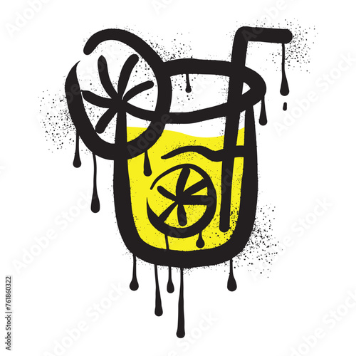 Lemonade graffiti drawn with spray paint