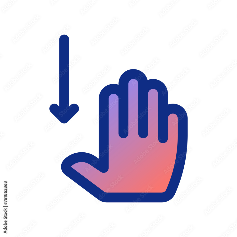 Editable four fingers swipe down vector icon. Part of a big icon set family. Perfect for web and app interfaces, presentations, infographics, etc Editable four fingers swipe down vector icon. Part of a big icon set family. Perfect for web and app interfaces, presentations, infographics, etc