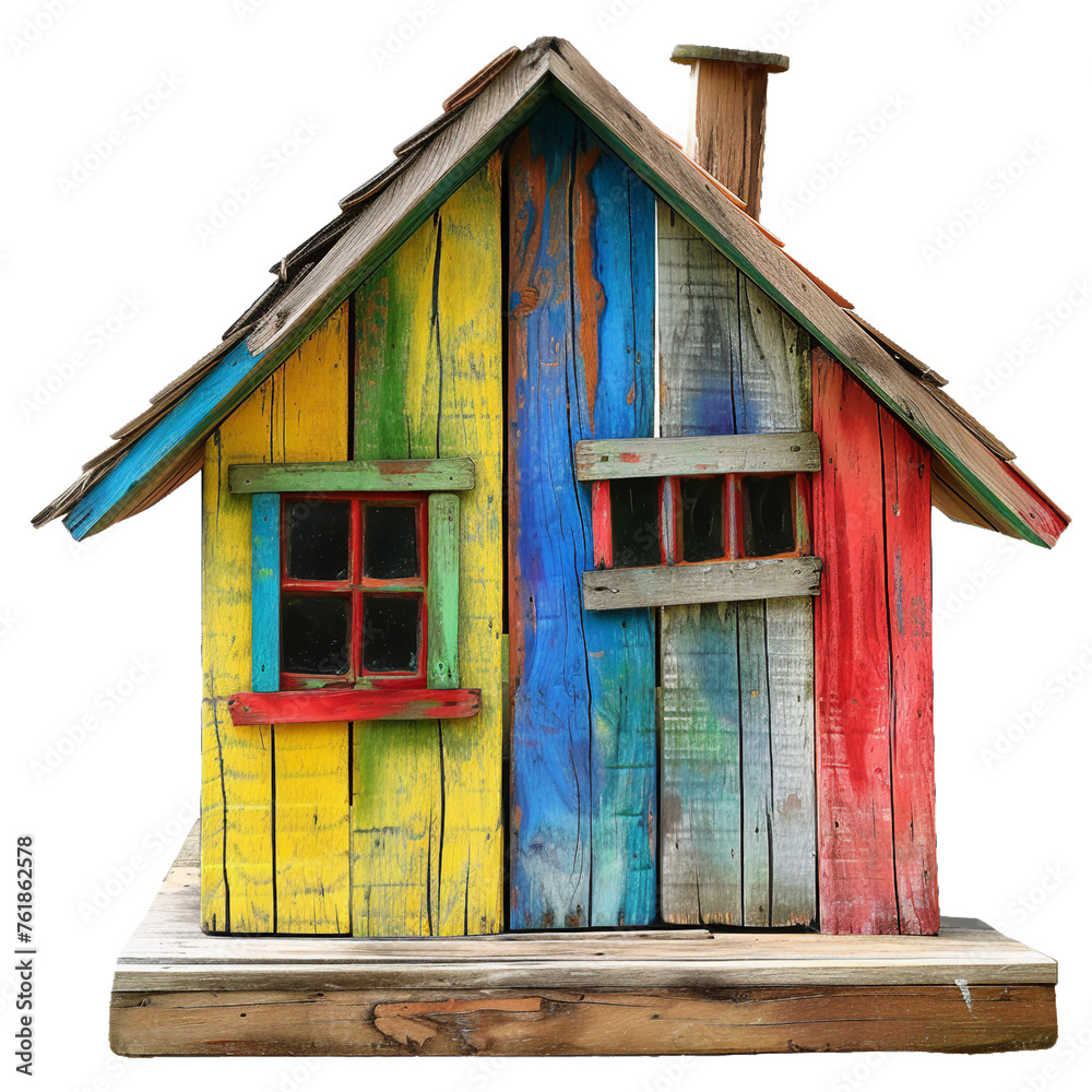 colorful wooden house, isolated object. colorful wooden house, isolated object.