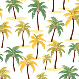 Palm trees pattern flat vector illustration isloate