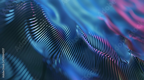 Blue abstract wavy background with blurred motion effect