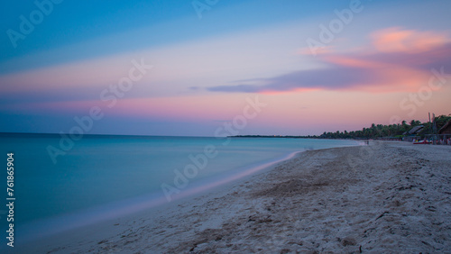 Cayo Guilermo, Cuba - January 5 2016: Tourism people enjoying holiday on the beach of Cayo Guillermo