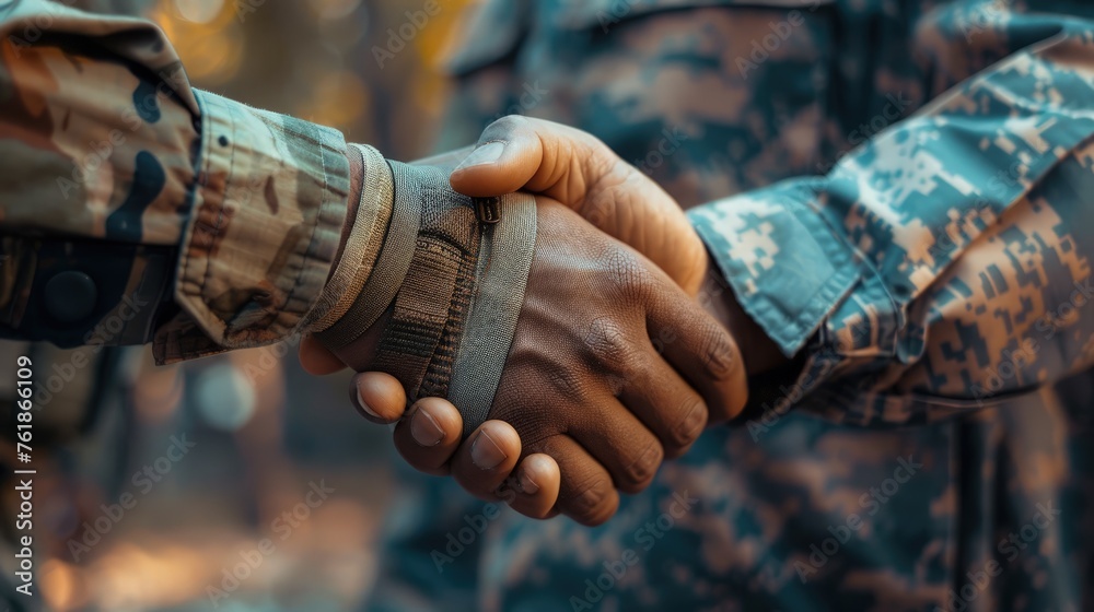 Fototapeta premium A veterans' support group facilitating employment opportunities