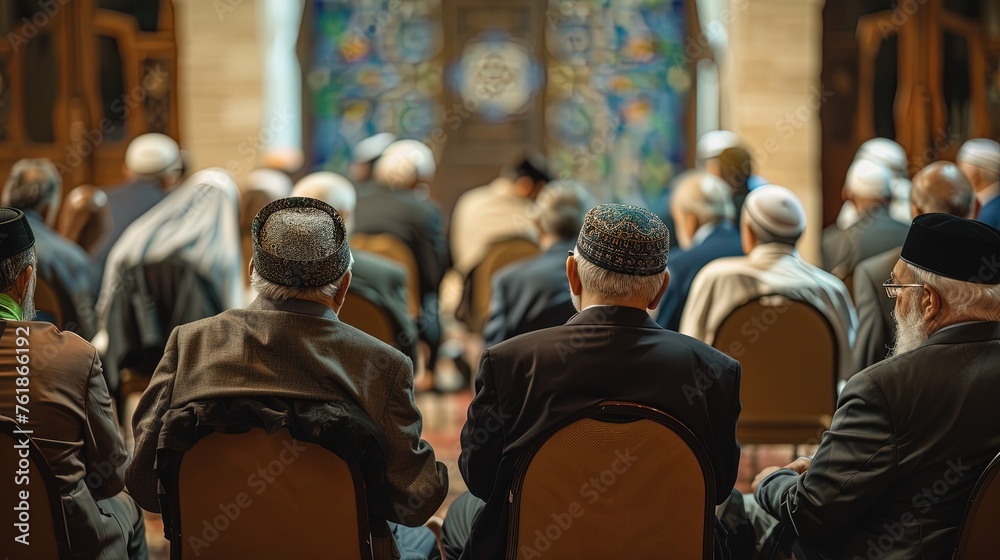 An interfaith dialogue event, with leaders from various religions discussing the values that unite them, promoting peace and understanding An interfaith dialogue event, with leaders from various religions discussing the values that unite them, promoting peace and understanding