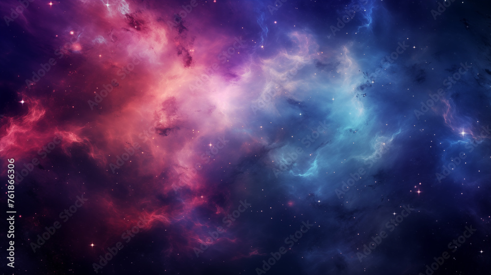 Majestic Nebula Clouds in Deep Space