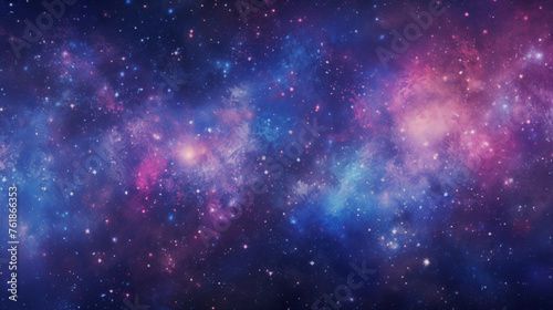 Whimsical Cosmic Dust and Star Clusters in Blue and Pink © heroimage.io