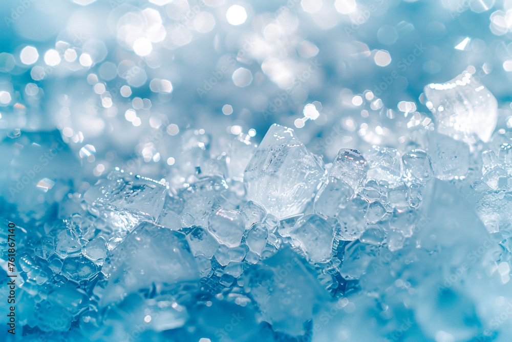 A bokeh background in cool, icy shades of blue and white, evoking the sparkling, frozen beauty A bokeh background in cool, icy shades of blue and white, evoking the sparkling, frozen beauty