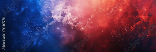 abstract patriotic explosion of red and blue fireworks in night sky