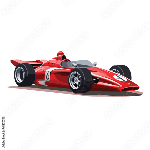 Red racing car vector flat vector illustration islo