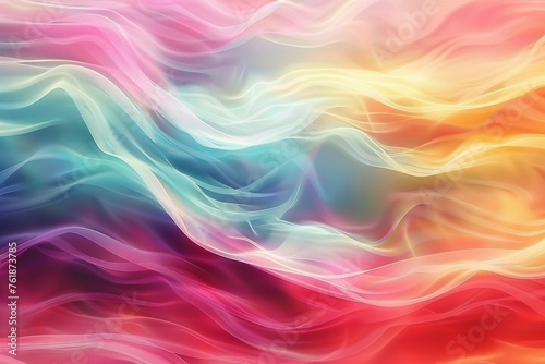 Blurred abstract background with smooth transitions in a rainbow of pastel colors