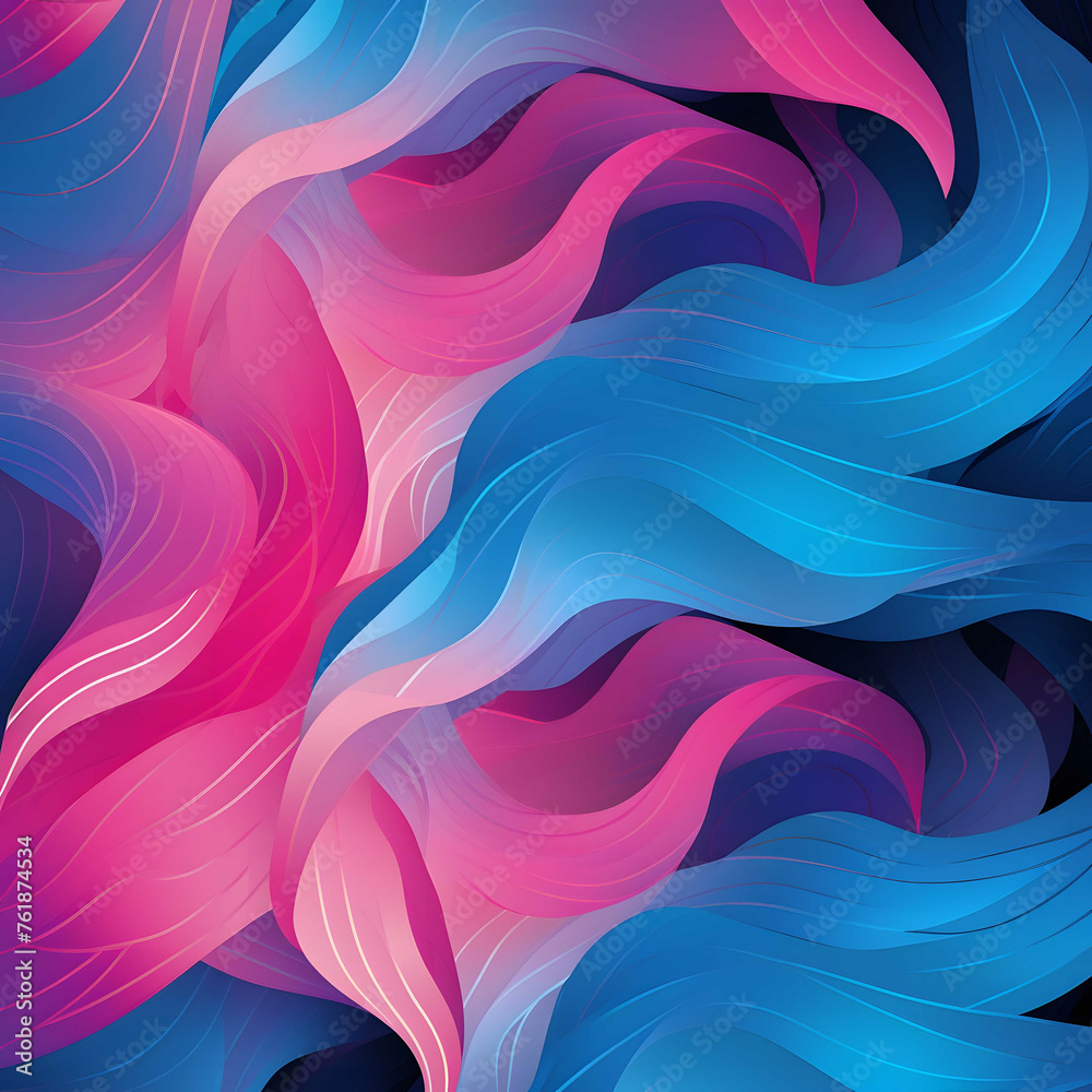 seamless pattern of wavy lines in bright colors