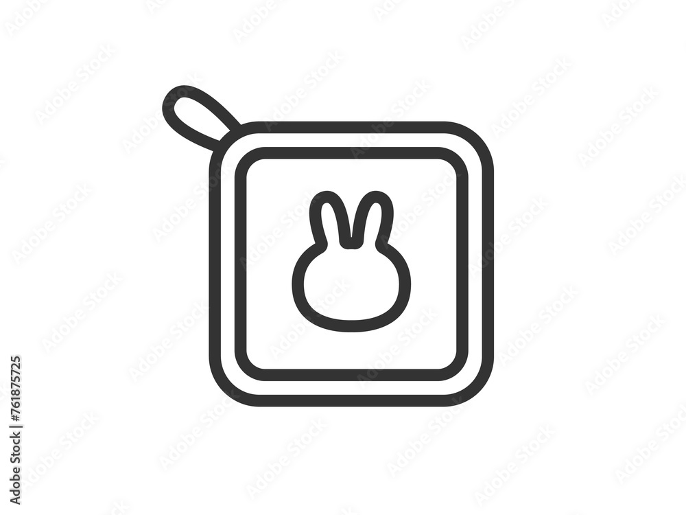 ループ付きタオルのアイコン(線画)のイラスト ループ付きタオルのアイコン(線画)のイラスト