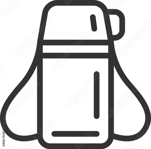 子供用水筒のアイコン（線画）のイラスト