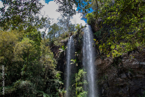 Hiking the waterfall circuit in Springbrook National Park  Queensland  Immersive trek through lush rainforest  unveiling stunning cascades like Purling Brook Falls and Twin Falls  a great adventure