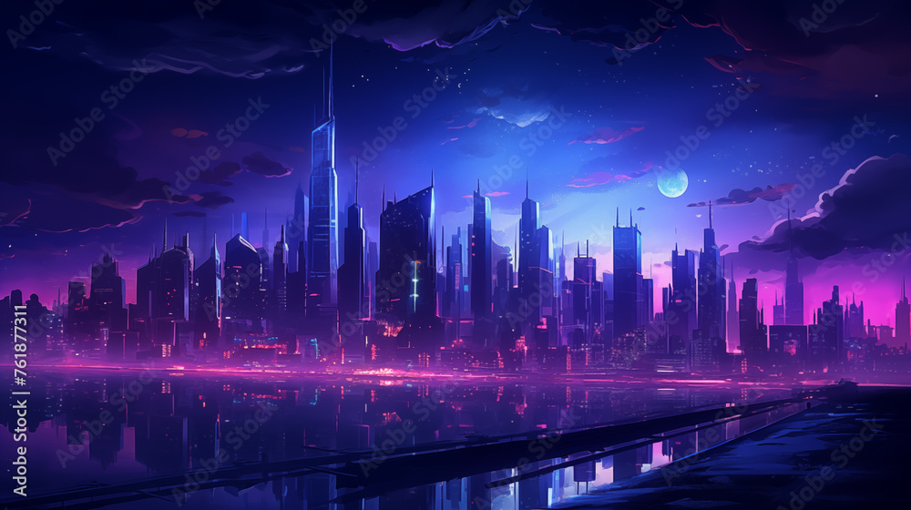 Twilight Glow Over Cyber City