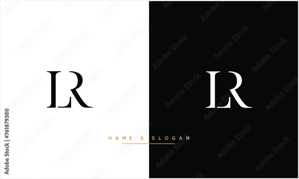Fototapeta premium RL, LR,R , L, Abstract Letters Logo Monogram