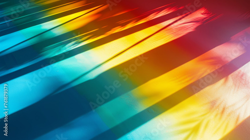 Brilliant Rainbow Hues Cast on a Diagonal Surface