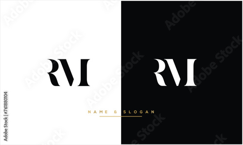 RM, MR, R, M, Abstract Letters Logo monogram