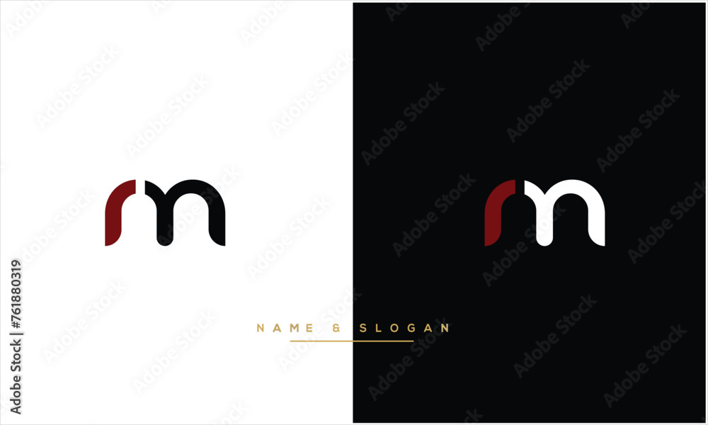 RM, MR, R, M, Abstract Letters Logo monogram
