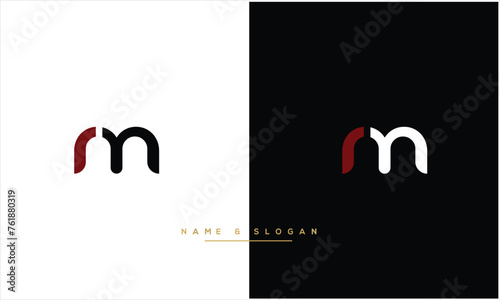 RM, MR, R, M, Abstract Letters Logo monogram